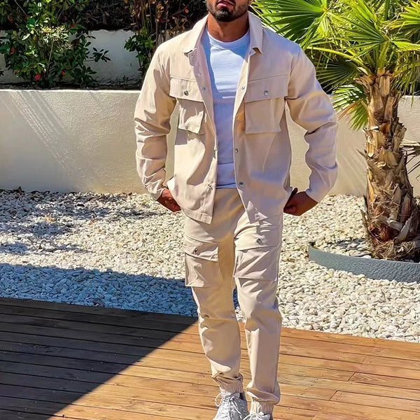 Conjunto Casual de Hombre, Chaqueta de Manga Larga y Pantalones Leggings