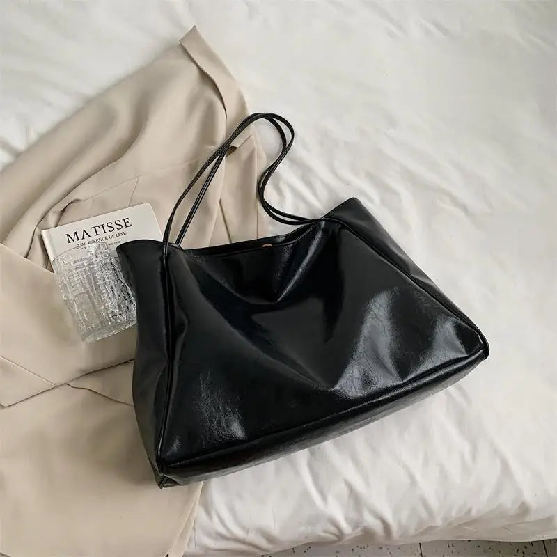 Bolso de Mano para Mujer – Bolso Retro de Cuero PU Suave, Gran Capacidad, Bandolera Casual y Portátil, Estilo Cubo
