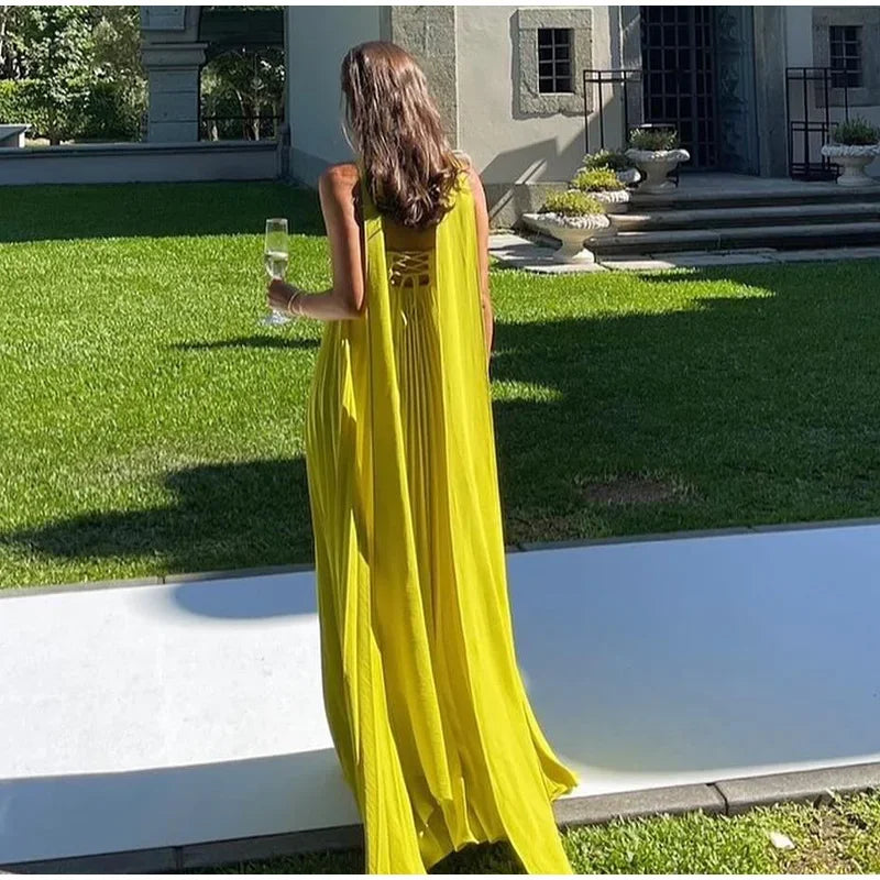 Vestido Largo Sin Tirantes con Cinta para Mujer, Sexy y Sin Espalda.