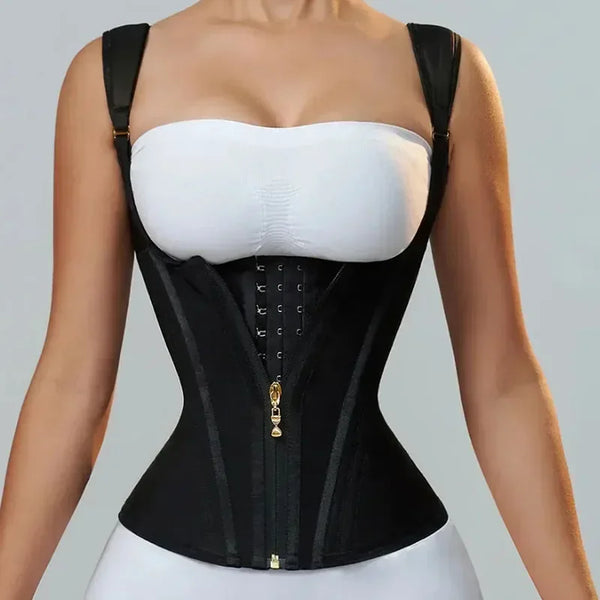 Faja Colombiana Doble Compresión con Cremallera y Broches Ajustables para Mujer