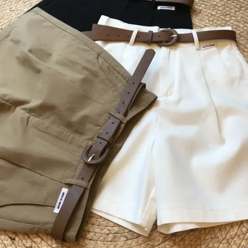 Shorts de Pierna Ancha para Mujer, Verano, Algodón Ligero, Casual y Clásico