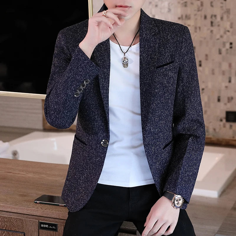 Blaze Men Moda Slim de Cuatro Estaciones Estilo Empresarial