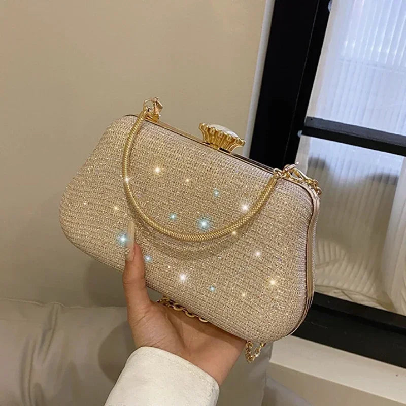 Bolso de Noche de Lujo para Mujer, Clutch de Brillo, Bolsos de Fiesta y Banquete, Bolsa de Mano y Bandolera