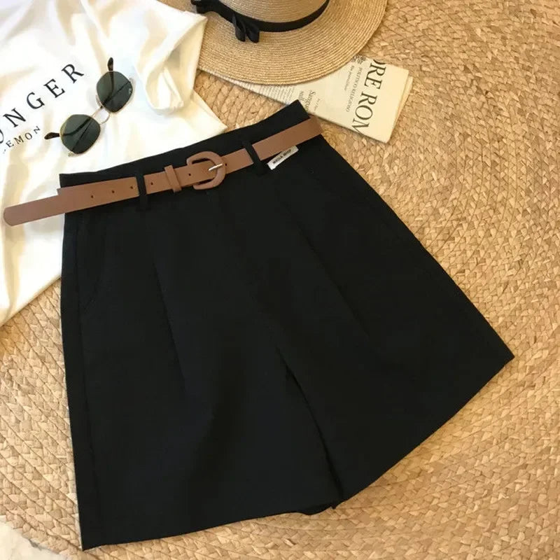 Shorts de Pierna Ancha para Mujer, Verano, Algodón Ligero, Casual y Clásico
