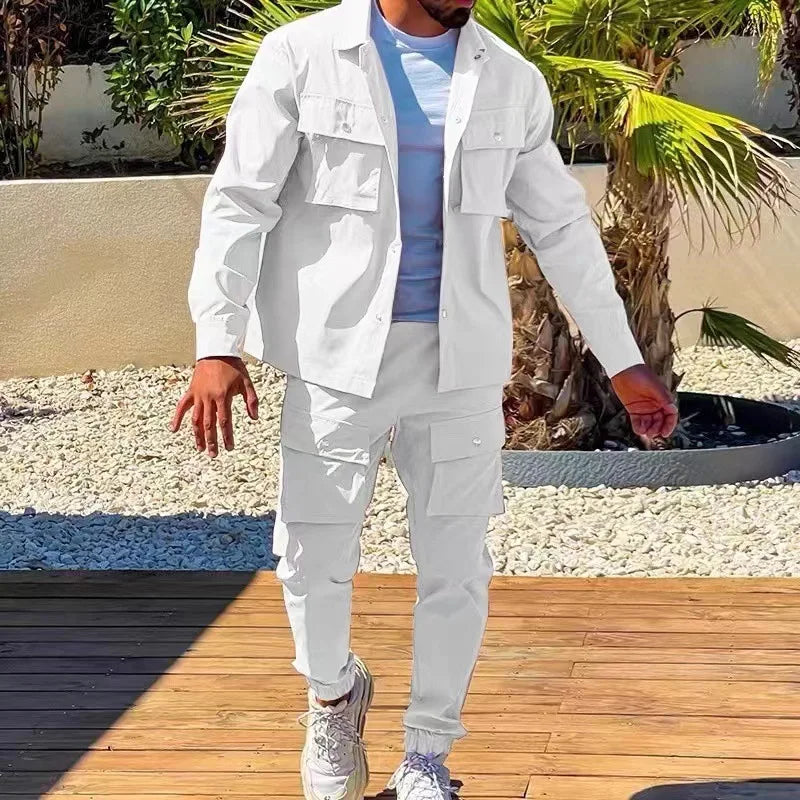Conjunto Casual de Hombre, Chaqueta de Manga Larga y Pantalones Leggings