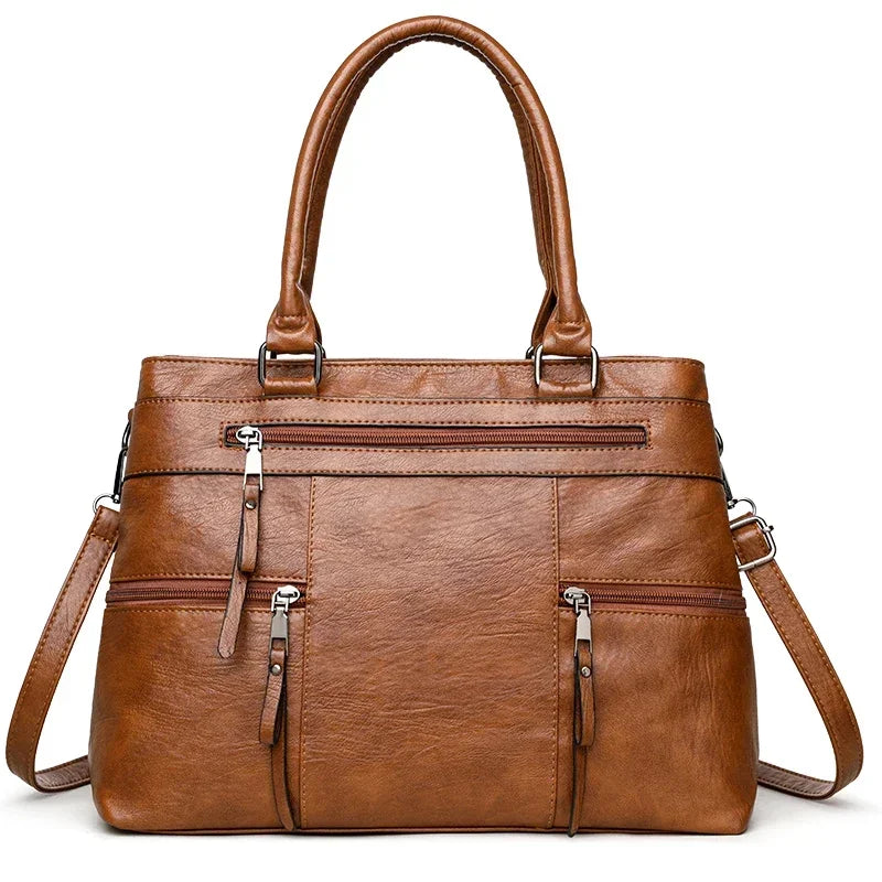 Bolso Elegante de Cuero para Mujer, Bandolera y Tote Casual de Marca de Lujo